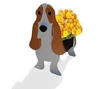 Dog Planter Gifts for Women,Cute PVC Herb Garden Dog Flower Planter,Dog Planters for Indoor/Outdoor Plants,Dog Flower Pots suitable Birthday gifts for pet lovers 9.45 * 8.54 * 13.23in（Basset Hound）