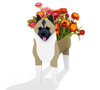 Dog Planter Gifts for Women,Cute PVC Herb Garden Dog Flower Planter,Dog Planters for Indoor/Outdoor Plants,Dog Flower Pots suitable Birthday gifts for pet lovers 9.45 * 6.1 * 13.39in(American Akita)