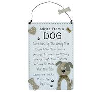 Dog Plaque Advice From A Dog Fun Wall Sign Don't Bark Dog Lover Gift Cream 17cm