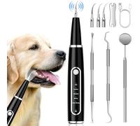 Dog Plaque Remover for Teeth, Dog Teeth Cleaning Kit with LED Light and 5 Modes, Teeth Cleaner for Dogs and Cats,Black