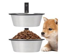 Dog Plates - and Wall Drinking Bowl for Pets - 2 Pieces Raised Stainless Steel Stainless Steel Indoor Puppies Rabbits, Ground Area Integrating Perfectly into Espac