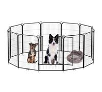 Dog Play Pen, 40in 12 Panels Indoor Outdoor Puppy PlayPen with Door Portable Detachable Animal Run Exercise Enclosures for Dogs, Puppies, Cats, Rabbits and Other Animals