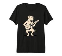 Dog Playing Banjo Bluegrass Country Music Premium T-Shirt
