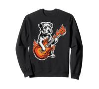 Dog Playing Flaming Guitar Punk Terrier Sweatshirt