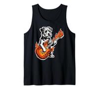 Dog Playing Flaming Guitar Punk Terrier Tank Top
