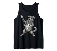 Dog Playing Guitar Rock & Roll Dogs Rocker Music Tank Top