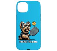 Dog Playing Pickleball Yorkshire Terrier Funny Pickle Poodle Case for iPhone 15 Plus
