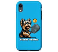 Dog Playing Pickleball Yorkshire Terrier Funny Pickle Poodle Case for iPhone XR