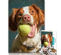 Dog Playing Tennis Jigsaws Puzzles 1000 Pieces for Teenagers Gifts,Decompressing Intellectual Educational Toy Birthday Present,Gifts,Wall Art (38x26cm)