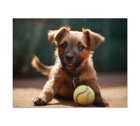 Dog Playing with Ball,Norfolk Terrier Animal Puzzle, Kids Puzzle Decompress Toys Leisure Games DIY Home Decoration Gifts for Friends