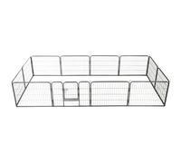 Dog Playpen 12 Panels Steel 80x60 cm Black