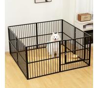 Dog Playpen - 32" Height Dog Pen, Heavy Duty Puppy Pen with Door, Safe & Sturdy, Easy Assemble for Indoor/Outdoor Pet Playpen (8 Panels with Door, Black)