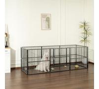 Dog Playpen - 32" Height Dog Pen, Heavy Duty Puppy Pen with Door, Safe & Sturdy, Easy Assemble for Indoor/Outdoor Pet Playpen (8 Panels with Door, Grey)