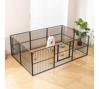 Dog Playpen - 32" Height Dog Pen, Heavy Duty Puppy Pen with Door, Safe & Sturdy, Easy Assemble for Indoor/Outdoor Pet Playpen (10 Panels with Door, Grey)