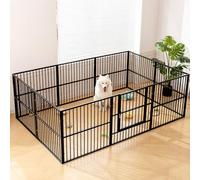 Dog Playpen - 32" Height Dog Pen, Heavy Duty Puppy Pen with Door, Safe & Sturdy, Easy Assemble for Indoor/Outdoor Pet Playpen (10 Panels with Door, Black)