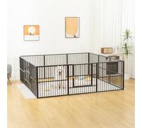 Dog Playpen - 32" Height Dog Pen, Heavy Duty Puppy Pen with Door, Safe & Sturdy, Easy Assemble for Indoor/Outdoor Pet Playpen (12 Panels with Door, Grey)