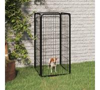 Dog Playpen 4 Panels Black 50x100 cm Powder-coated Steel