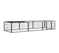 vidaXL 8-Panel Dog Playpen Black 100x50 cm Powder-coated Steel, Black