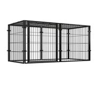 Dog Playpen,6 Panel Dog Fence Portable Puppy Play Pen Indoor Playpen Exercise Pen Puppy Kennel Heavy Duty Metal Enclosure Outdoor Corral Crate Cage for Small Medium Dogs Rabbits Cats