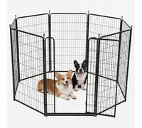 Dog Playpen, 6 Panel Heavy Duty Pet Exercise Pen with Foldable Design, 24" Height Puppy Playpen for Small Medium Dogs, Puppies, Cats, Indoor Outdoor Portable Fence for Garden Yard Home, Black