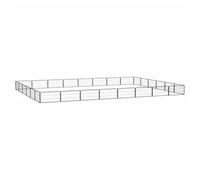 Dog Playpen 8-Panel Black Powder-Coated Steel 100x50 cm Outdoor Exercise Secure