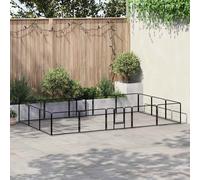 Dog Playpen 8 Panels Steel Black Enclosure Run Cage Kennel Multi Sizes vidaXL