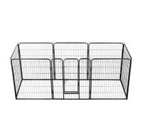 Dog Playpen 8 Panels Steel Black Enclosure Run Cage Kennel Multi Sizes vidaXL