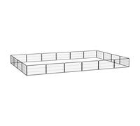 Dog playpen Black 600x400x50cm Powder-Coated Steel 20-Panel 100x50cm Panels Play