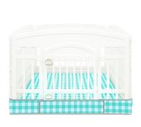 Dog Playpen Bottom Pad Fits for 36 Inch 4 Panels Exercise Pet Playpen, Dog Crate Pad Puppy, Hoop and Loop Design (Note: Playpen Not Included). (GreenCheck)