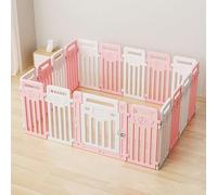 Dog Playpen, Bunny Cage Rabbit Hutch Dog Playpen, Cages for Dogs Indoor Large Dog Kennel Pet Fence Indoor, Diy Plastic Enclosure Heavy-Duty Molded Plastic,Puppy Small Medium Dogs (Color : Pink, Siz