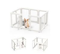 Dog Playpen, Clear Acrylic Plastic Puppy Playpen Indoor, Pet Pen for Puppy Cat Bunny, Transparent Easy Assemble Foldable Whelping Box for Dogs, Puppy Playpen with Gate (23.6" Height, 10PCS)
