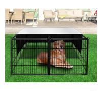 Dog Playpen Cover with Side Storage Pockets for Toys Essentials Compatible with 8 Panel 12 Panel Fences 24-50 Inches Tall (220 * 180CM)