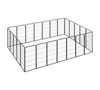 Dog Playpen Heavy-Duty Black Powder-Coated Steel 8-Panel 150x50x100cm Pet Pen