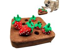 Dog Plush Chewing Mat Toy - Interactive Strawberry Snuffle Toy for Aggressive Chewers, Indoor Play, Stress Relief Activity, Fun Feed Games for Dogs and Puppies