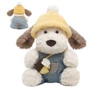 Dog Plush, Puppy Plush Toy, Stuffed Animal Doll, Soft Huggable Texture, Cute Sitting Design, Gift for Kids Bedroom Car Sofa Decor, 32cm/12.6 Inches, Brown, 1 Piece