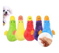 Dog Plush Squeak Stuffed Puppy Chew Toy Soft Hide and Seek for Teeth White Duck-Style