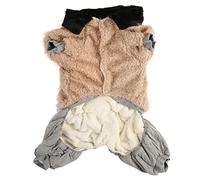 Dog Plush Warm Clothes, Pet Winter Apparel for Medium Large Dogs, Cute Patchwork Dog Cold Weather Clothing with Loose Collar and Snap Closure, Soft Polyester Plush Cotton (5XL)
