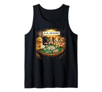 Dog Poker All in for The Bone Funny Dogs Cards Father Day Tank Top
