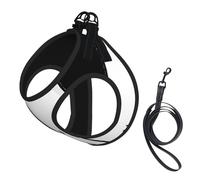 Dog Polar Bear Printed Harness And Leash Set,Adjustable,Breathable Soft,Step-In Mesh Pet Vest Harness With Reflective Strip