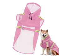 Dog Poncho Raincoat - Easily Wearable Pet Rain Jacket,Adjustable Hooded Pet Coat Poncho with Reflective Strip, High-Visibility Breathable Dog Clothes for Walking
