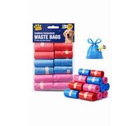 Dog Poo Bags 240 Pack - Vanilla Scented Rainbow Waste Bags, With Tie Handles, Strong & Leak-Proof, 12 Rolls, Fits Standard Dispensers