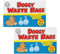 Dog Poo Bags 300 Pack | Scented Dog Poop Bag Strong And Thick Waste Bags For Dogs With Tie Handles 2 Packs Of 150