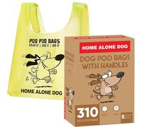 Dog Poo Bags - 310-Pack Dog Poop Bags with Tie Handles - Not on Rolls - Unscented - Large & Extra Strong - 36 x 18 cm