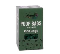 Dog Poo Bags/Bag for Dog Waste - 270 bags (18 rolls) 100% Biodegradable, Strong, 100% Leak Proof, Unscented and Thick. With a built-in dispenser for easy management.