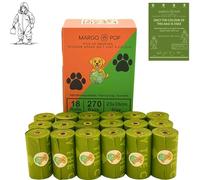 Dog Poo Bags Biodegradable/Compostable Certified - Bulk 18 roll /270 Bag Pack | Flat top | EN 13432 | Eco Friendly Waste Bags | Extra Thick, Leak Proof, Scented