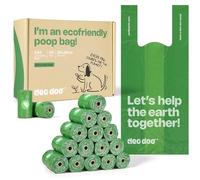 Dog Poo Bags Biodegradable Large Poop Bags with Tie Handle Recycle Leak-Proof 20 Rolls 240 Bags 11 * 15 Inch Green Doggy Waste Bags for Cat Little Unscented