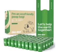 Dog Poo Bags Biodegradable Large Poop Bags with Tie Handle Recycle Leak-Proof 60 Rolls 720 Bags 11 * 15 Inch Green Doggy Waste Bags for Cat Little Unscented