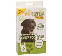 Dog Poo Bags, Extra Thick Black Plain Disposal Doggy Pet Poop Bags, Corn Starch, Leak-Proof Poop Waste Bags, Environmental Friendly For Dogs Biodegradable Pet Supplies, (200 Bags)
