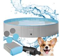 Dog Pool Canine Swimming Paddling Foldable Non-Slip Round Pools Hose Connection