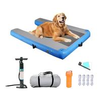 Dog Pool Exit Ramp Inflatable With Pump/Rope/Repair Kit, PVC Non-slip Floating Dog Ramp For Lakes/Boats/Docks/Yachts, Portable Pets Safety Escape Ladder(Blue,150 L x 100 W x 10 H cm)